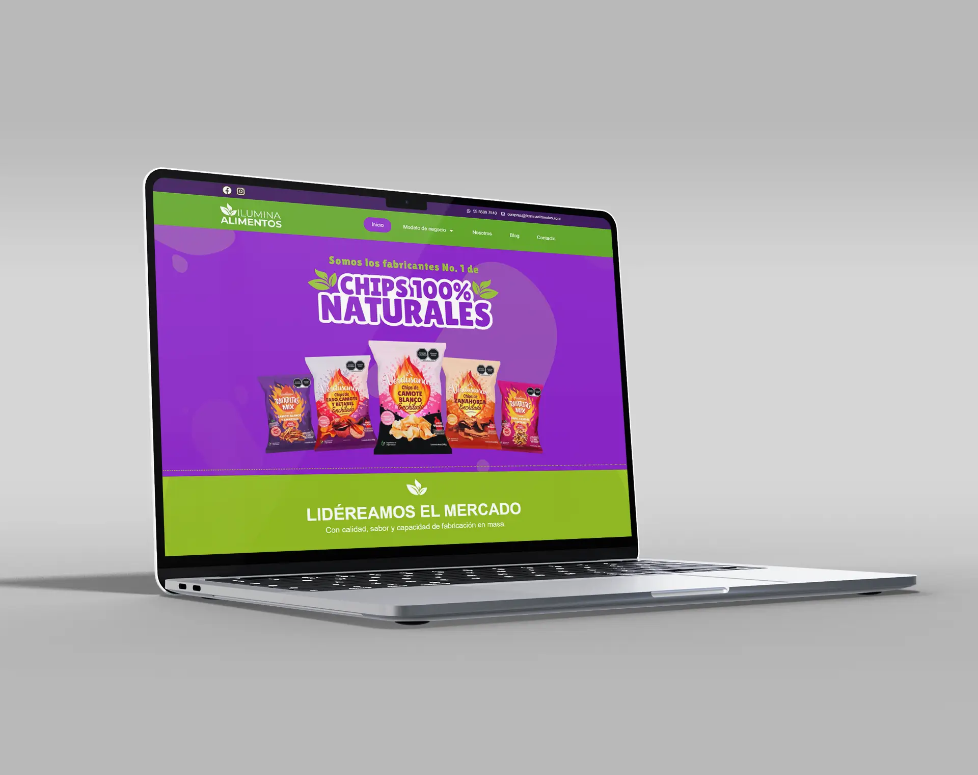 Ilumina alimentos diseño sitio web